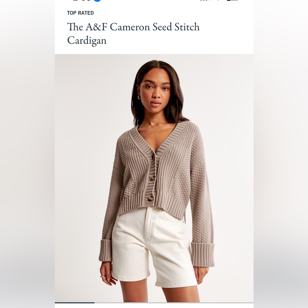 Abercrombie & Fitch Cotton blend seed stitch Knit Cardigan Sweater- never worn
